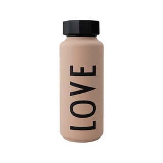 Ciemnoróżowa butelka termiczna Design Letters Love, 500 ml
