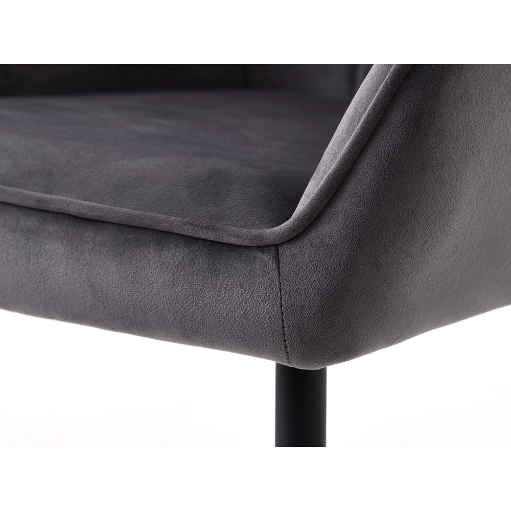 Szare tapicerowane fotele jadalniane zestaw z podłokietnikami 2 szt. Nolan Square – Unique Furniture (zdjęcie 11)