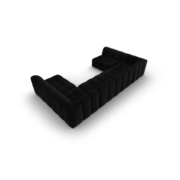 Czarny aksamitny narożnik (w kształcie litery "U") Kendal – Micadoni Home-image-4