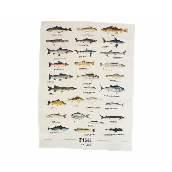 Ścierka bawełniana Gift Republic Multi Fish, 50 x 70 cm