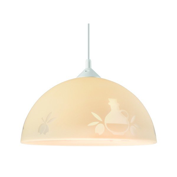 Biało-beżowa lampa wisząca ø 30 cm – LAMKUR-image-1