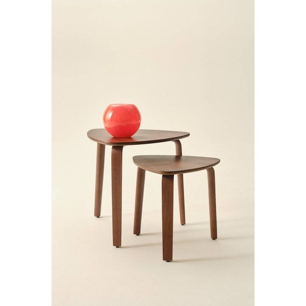Stoliki zestaw 2 szt. w dekorze orzecha 55x56 cm Tulua – Jotex-image-1