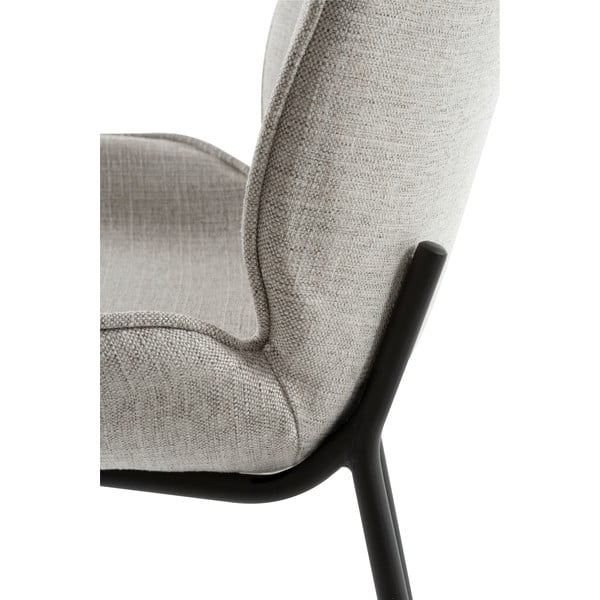Szare krzesło z aksamitną powierzchnią i metalową konstrukcją Canett Hella-image-1
