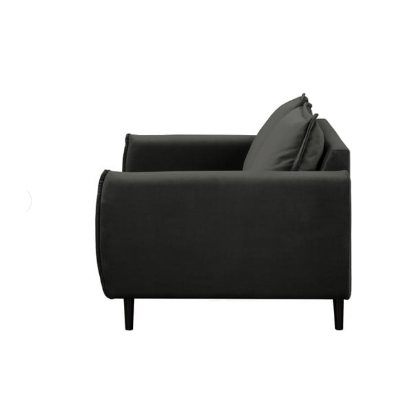 Ciemnoszara aksamitna sofa 138 cm Juli – Ropez-image-2