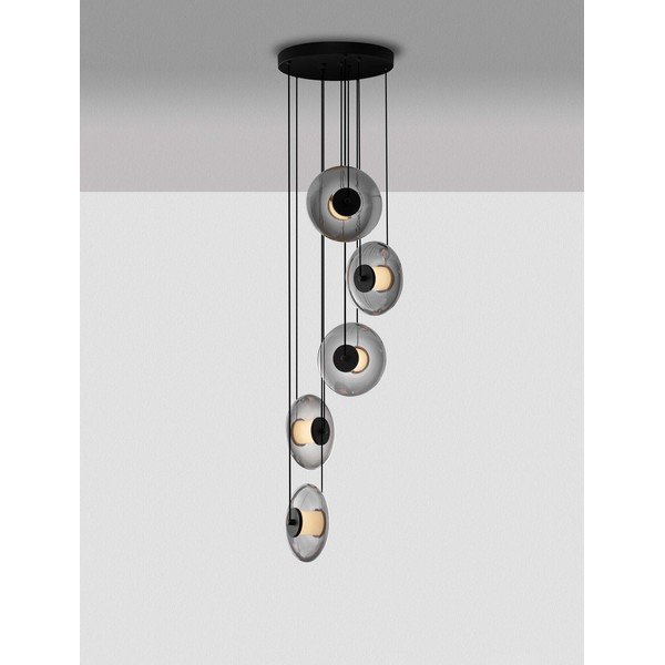 Szklana lampa wisząca LED ze ściemniaczem w kolorze matowej czerni ø 40 cm Ballet – Nova Luce-image-3