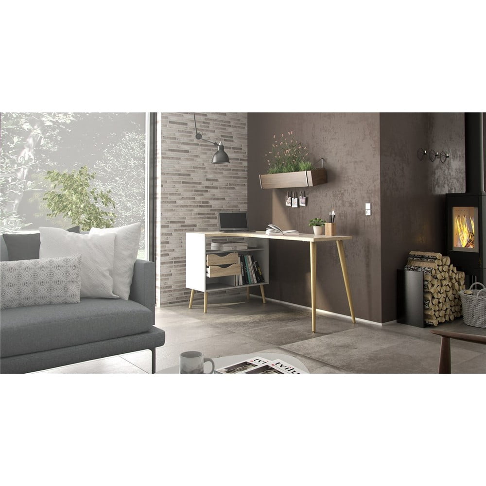 Biurko w kolorze dębu 145x81 cm Oslo – Tvilum (zdjęcie 4)