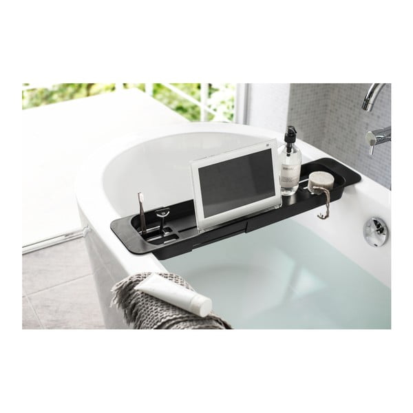 Czarna regulowana półka na wannę YAMAZAKI Tower-image-2