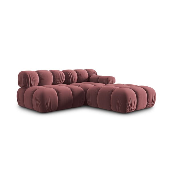 Różowa aksamitna sofa 282 cm Bellis – Micadoni Home-image-4