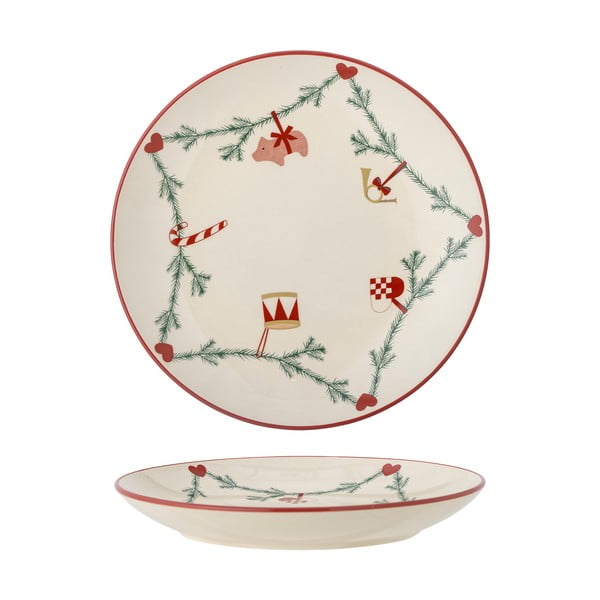 Kremowy kamionkowy talerz ze świątecznym motywem ø 25,5 cm Yule – Bloomingville-image-3