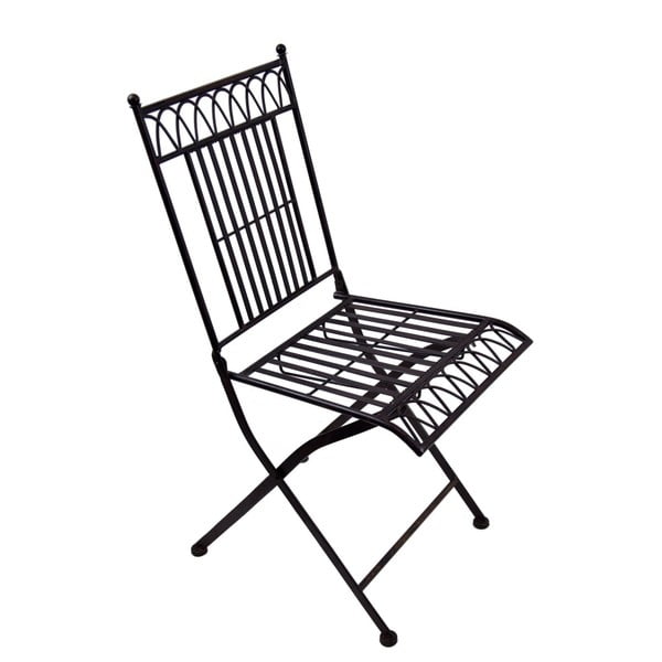 Czarne metalowe krzesło ogrodowe Ego Dekor