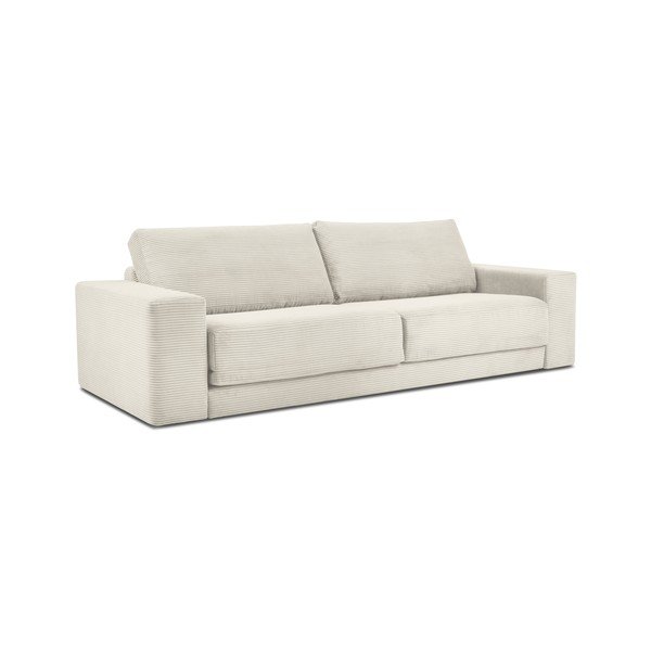 Beżowa sztruksowa sofa rozkładana Milo Casa Donatella-image-2