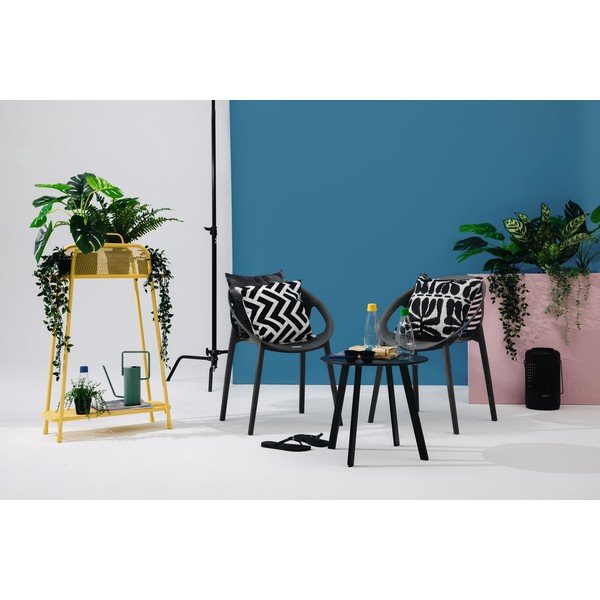 Czarny stół ogrodowy Le Bonom Full Steel, ø 50 cm-image-4