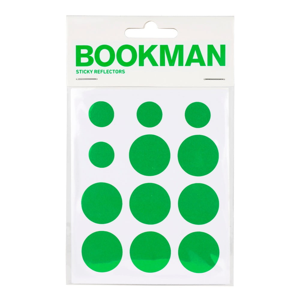 Zestaw 12 zielonych samoprzylepnych odblasków Bookman