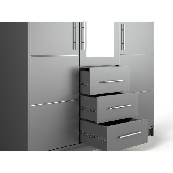 Szara szafa z lustrem 147x200 cm Derry – Cosmopolitan Design-image-1