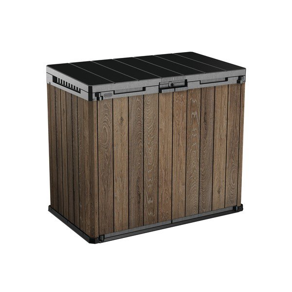 Ciemnobrązowa plastikowa skrzynia ogrodowa Deco – Keter