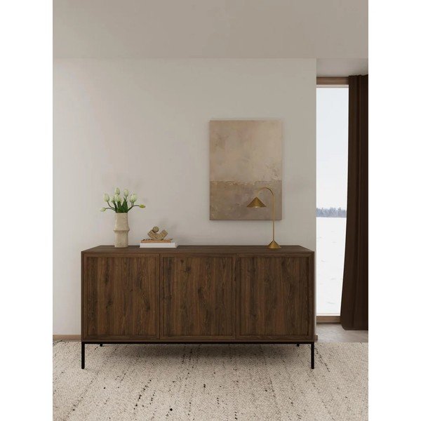 Komoda w dekorze dębu w ciemnym naturalnym kolorze 158x80x40 cm Palmdale – Actona-image-1