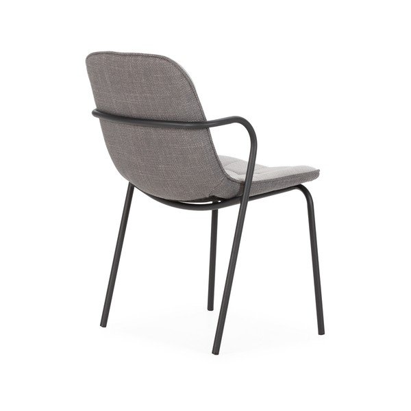 Jasnoszare tapicerowane krzesło z podłokietnikami Angie – Marckeric-image-4