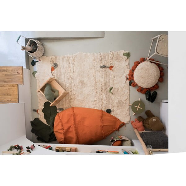 Zielony/pomarańczowy dziecięcy worek do siedzenia Cathy the Carrot – Lorena Canals-image-1