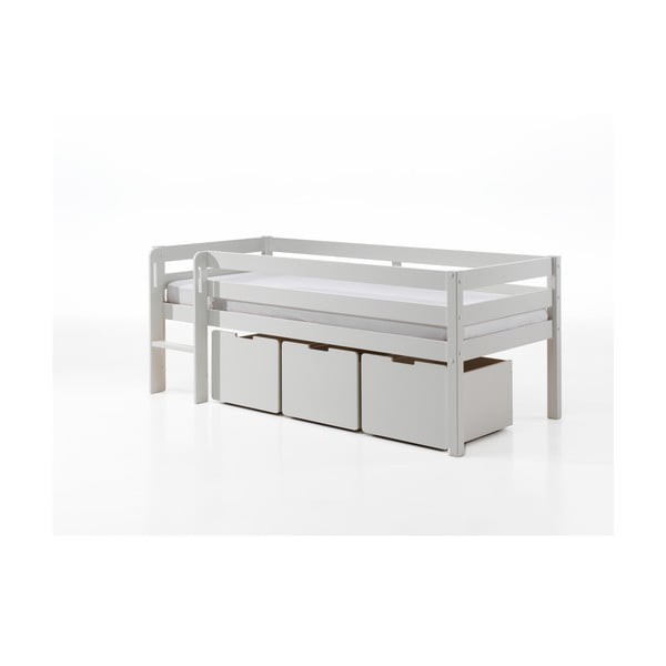 Białe podwyższone łóżko dziecięce Vipack Pino, 90x200 cm-image-3