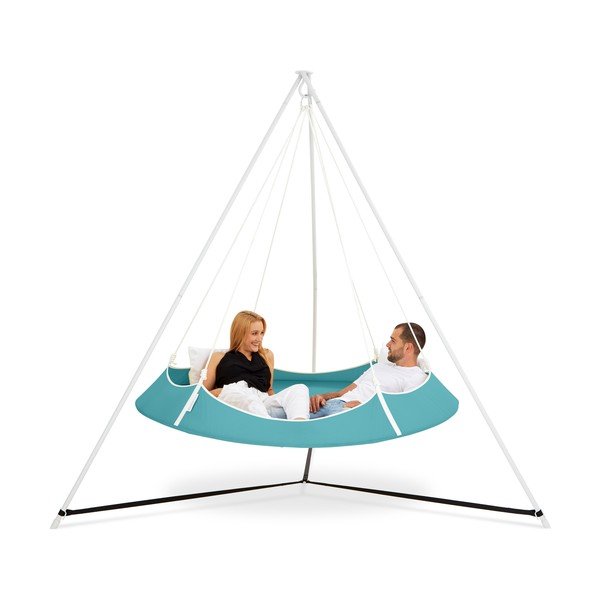 Niebieska huśtawka ogrodowa ze stojakiem –  Hangout Pod-image-2