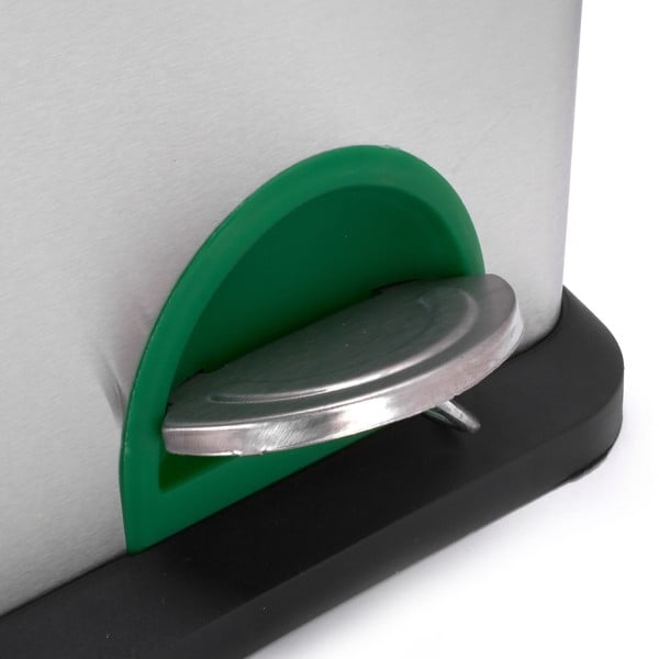 Stalowy kosz na śmieci 2x8 l do segregacji odpadów/z pedałem w kolorze matowego srebra   Tri Selectif – MSV-image-4