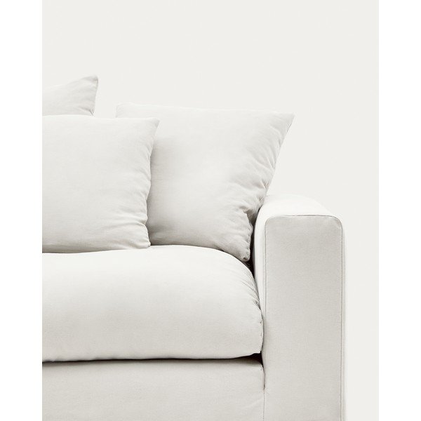 Biały pokrowiec na sofę 240 cm Nora – Kave Home-image-1