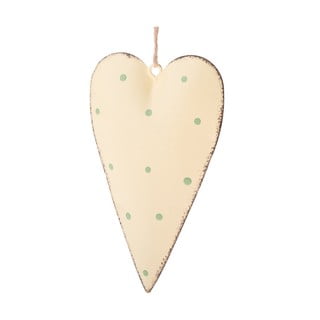 Zestaw 3 żółtych metalowych wiszących dekoracji Dakls Dotty Heart