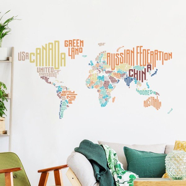 Naklejka ścienna Ambiance World Map Modern-image-1