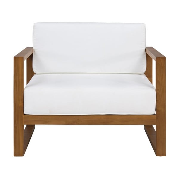Biały fotel ogrodowy z drewna tekowego SOB Garden