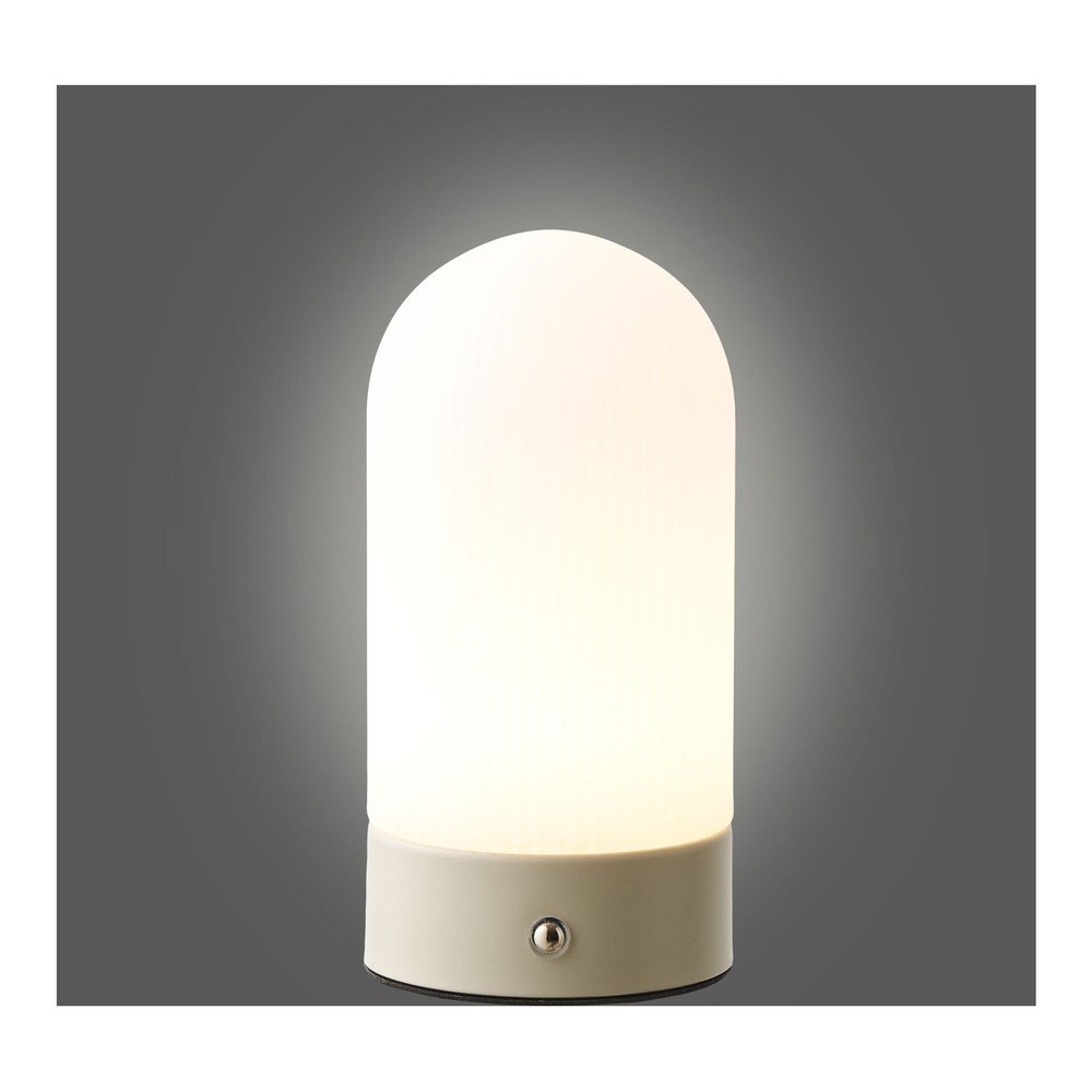 Biało-szarobrązowa metalowa lampa stołowa z plastikowym kloszem (wysokość 18 cm) Ashford – House Nordic (zdjęcie 3)