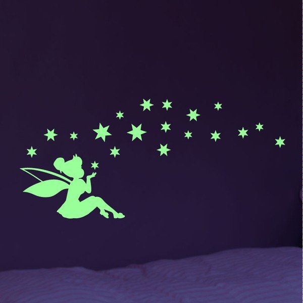 Komplet świecących naklejek dziecięcych Ambiance Tall Fairy and Stars-image-1