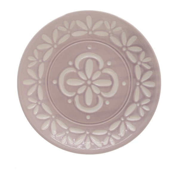 Różowy talerz ceramiczny InArt Amaia