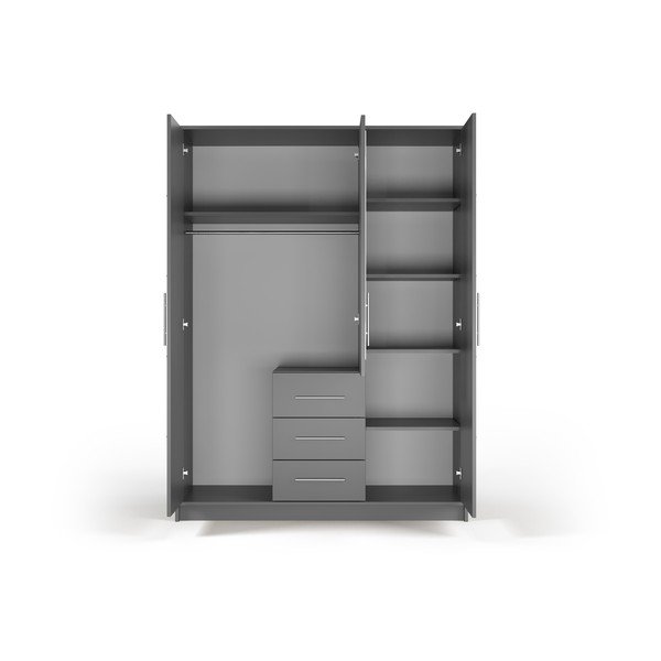 Szara szafa z lustrem 147x200 cm Derry – Cosmopolitan Design-image-4