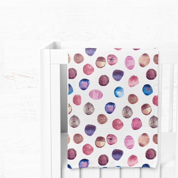 Biały koc dziecięcy muślinowy 75x100 cm Shells – Mijolnir-image-3