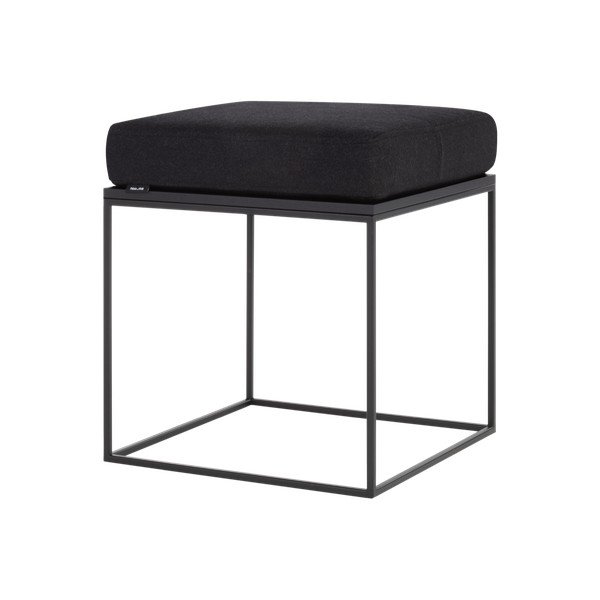Czarny tapicerowany stołek Feo – noo.ma