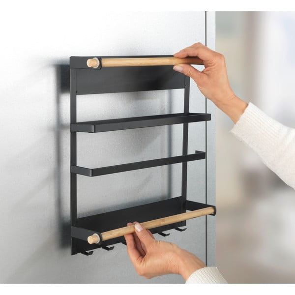 Czarny ścienny organizer kuchenny Wenko Magna-image-4