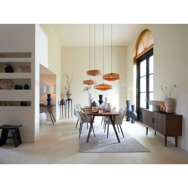 Ciemnobrązowa niska komoda z litego drewna 100x80 cm Bitika – Light & Living-image-1