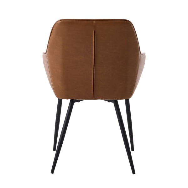 Brązowe tapicerowane fotele jadalniane zestaw z podłokietnikami 2 szt. Nolan Stripe – Unique Furniture-image-4