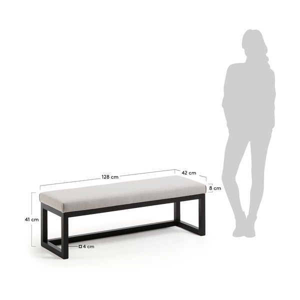 Czarno-szarobeżowa ławka Loya – Kave Home-image-4