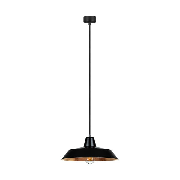 Czarna lampa wisząca z wnętrzem w kolorze miedzi Sotto Luce Cinco, ⌀ 35 cm
