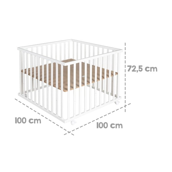 Biały kojec dla dzieci 100x100 cm Little stars – Roba-image-4