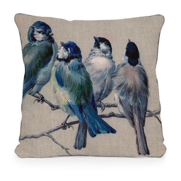 Poszewka na poduszkę z mikrowłókna Surdic Blue Birds, 45x45 cm