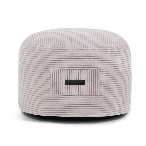 Jasnoszary sztruksowy puf Om 60 – SLOWDOWN