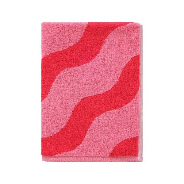 Czerwony/różowy bawełniany ręcznik 50x70 cm Waves – Jotex