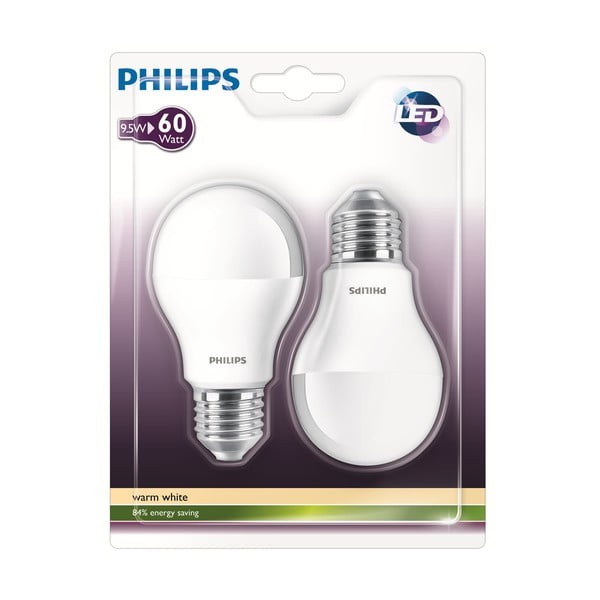 Żarówka LED Philips 60W E27 WW 230V A60 FR (2 ks)-image-1