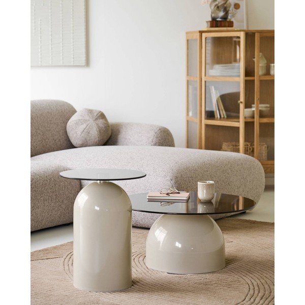 Okrągły stolik ze szklanym blatem ø 40 cm Ravello – House Nordic-image-1