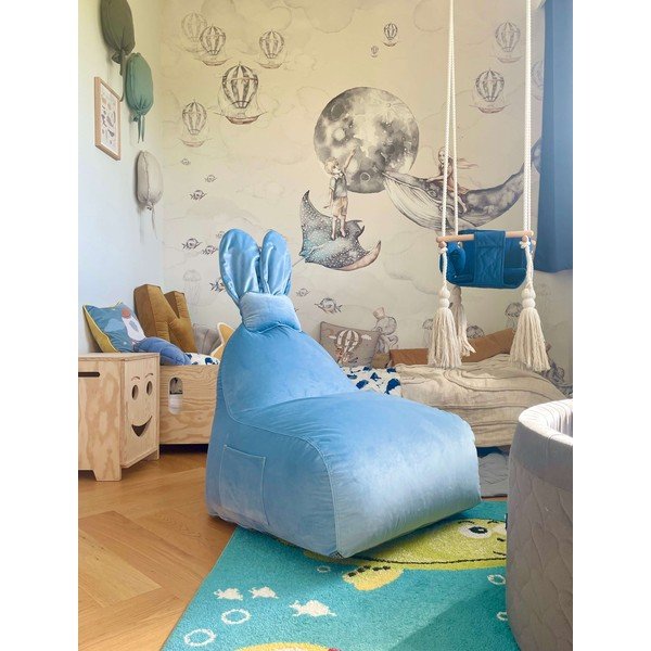 Niebieski dziecięcy worek do siedzenia Funny Bunny – The Brooklyn Kids-image-1