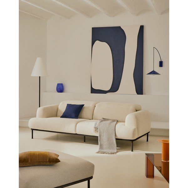 Beżowa sofa z tkaniny szenilowej 234 cm Aurum – Kave Home-image-1