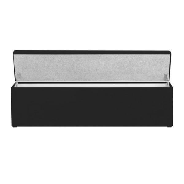 Czarna ławka Mazzini Sofas Ancona, 200x46 cm-image-1