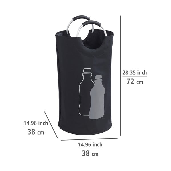 Czarny kosz na śmieci na szkło Wenko-image-2